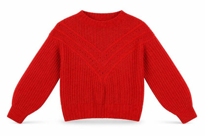 Next Womens Red Round Neck  Acrylic Pullover Jumper Size S