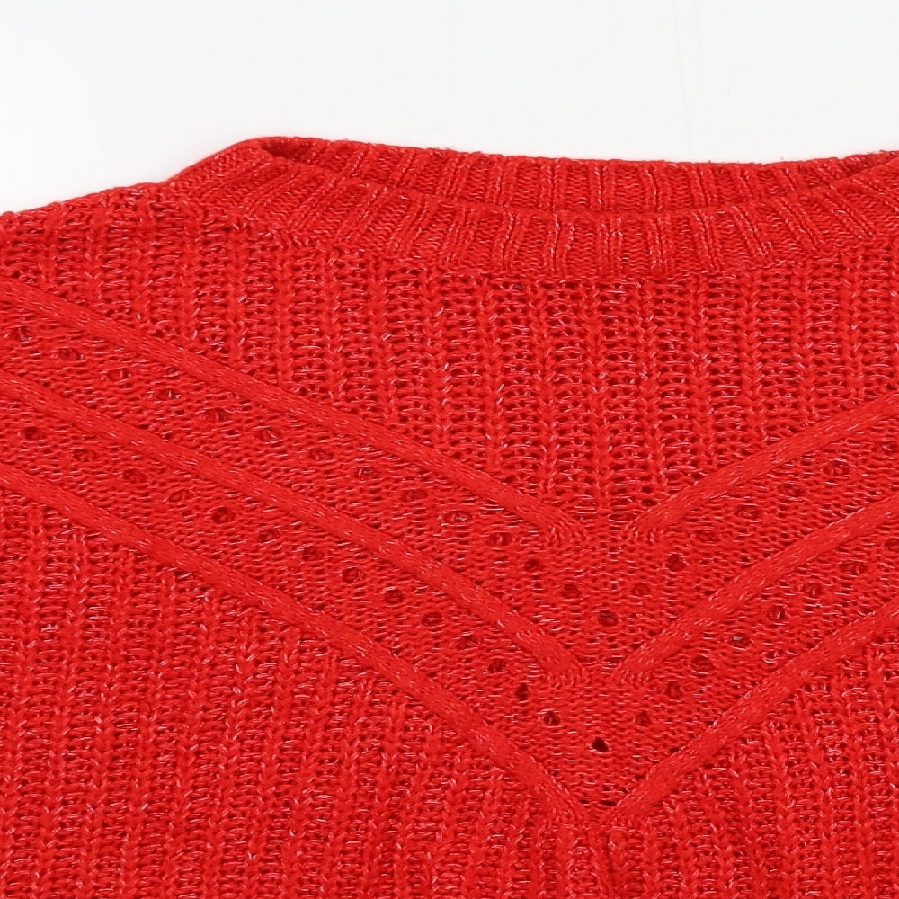 NEXT Womens Red Round Neck  Acrylic Pullover Jumper Size S