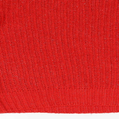 Next Womens Red Round Neck  Acrylic Pullover Jumper Size S