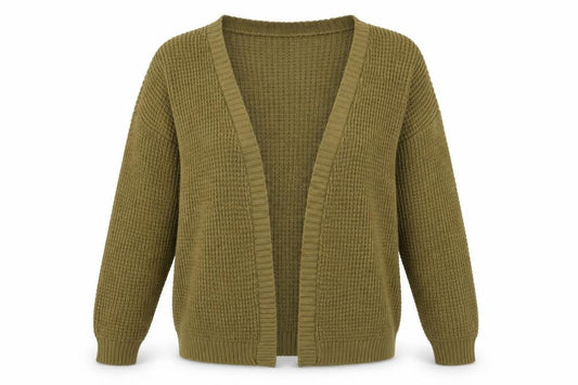Boohoo Womens Brown V-Neck  Acrylic Cardigan Jumper Size S