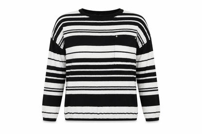 Next Womens Multicoloured Round Neck Striped Cotton Pullover Jumper Size 16