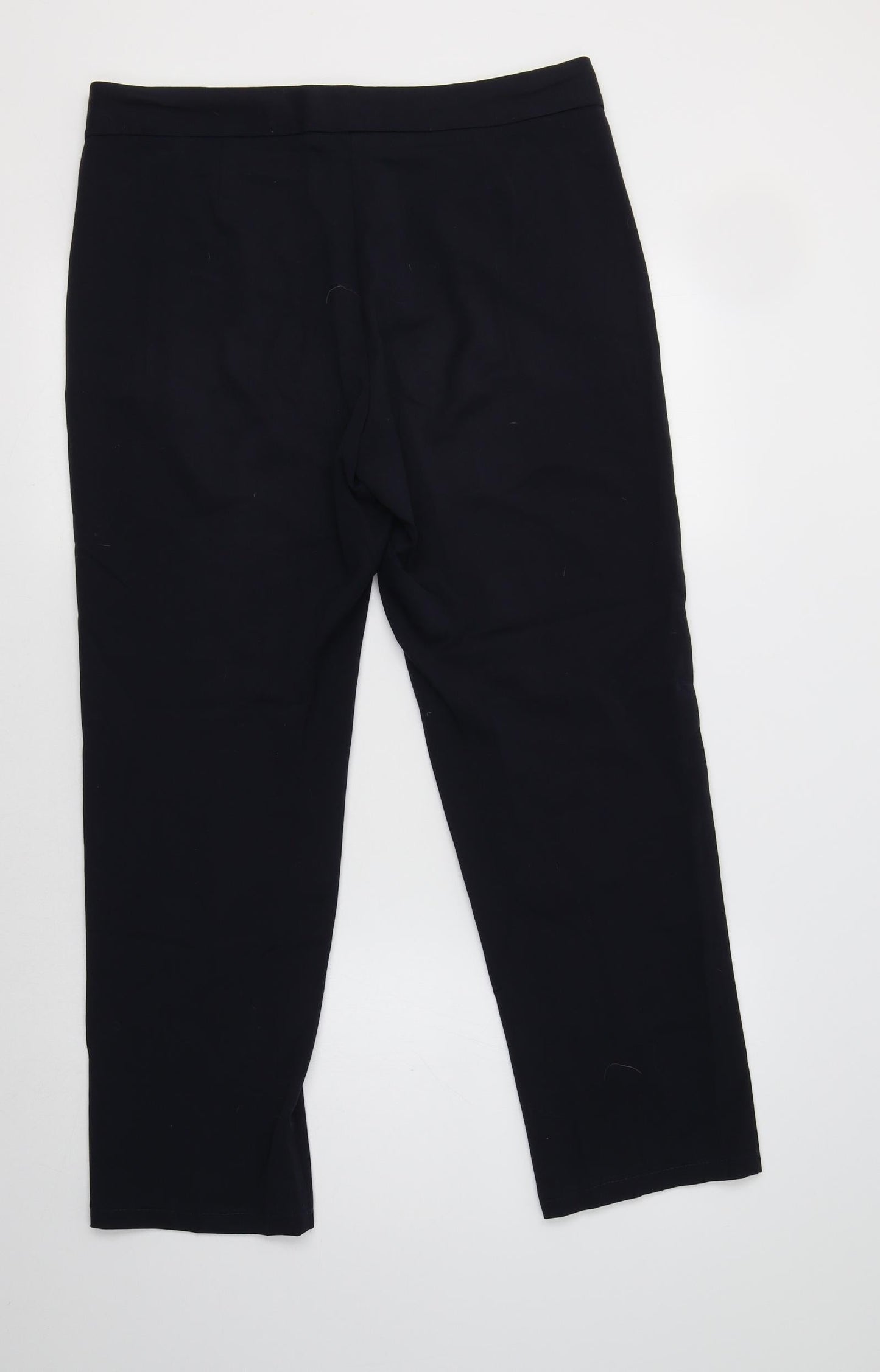 M&S Womens Blue  Viscose Dress Pants Trousers Size 12 L28 in Regular