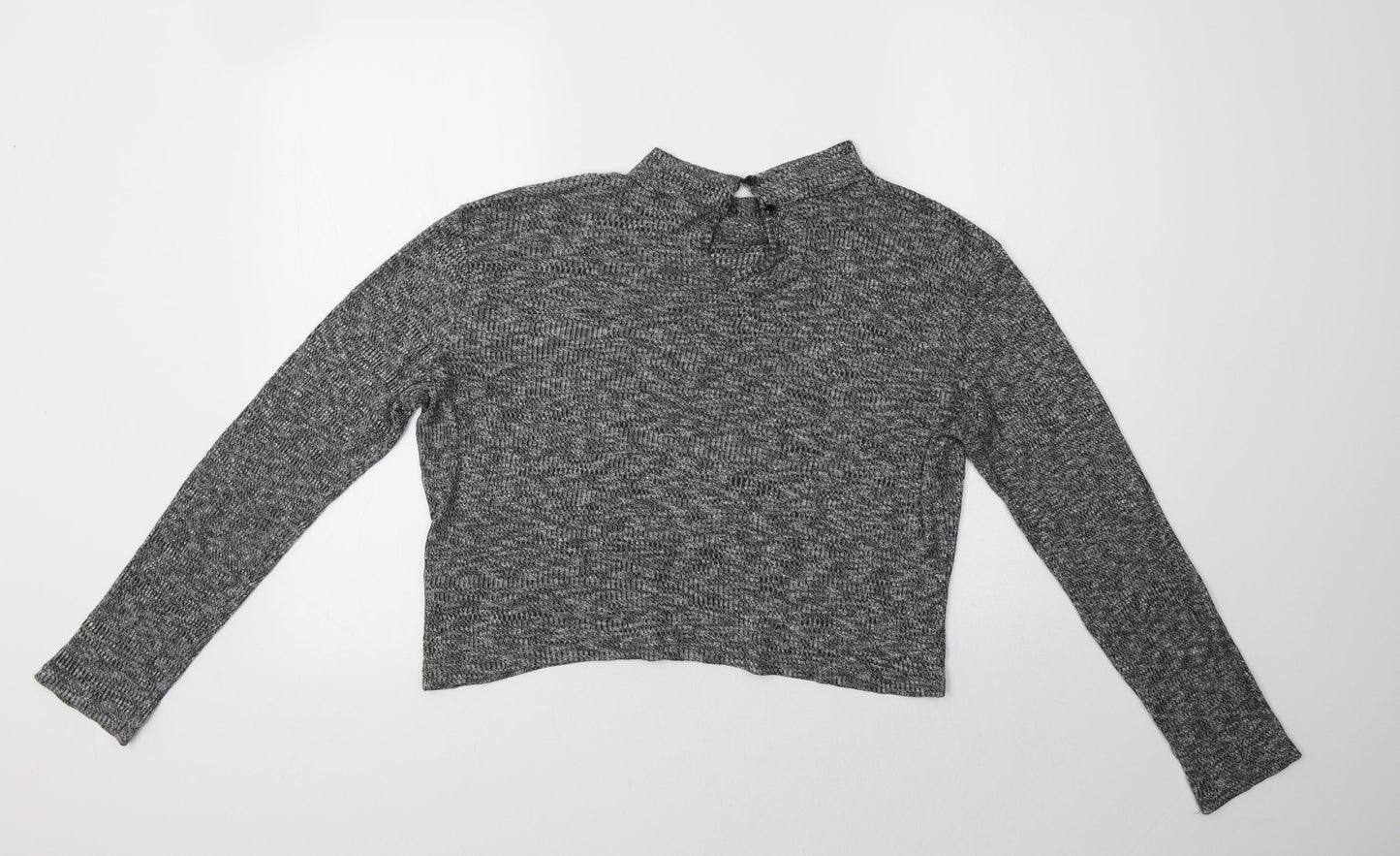 Primark Womens Grey Mock Neck  Viscose Pullover Jumper Size 18