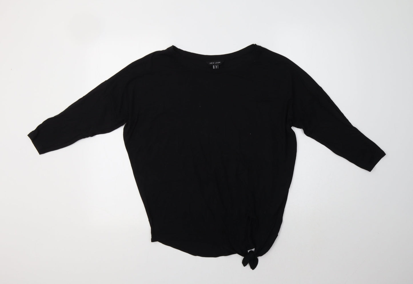New Look Womens Black  Viscose Basic Polo Size 8 Crew Neck