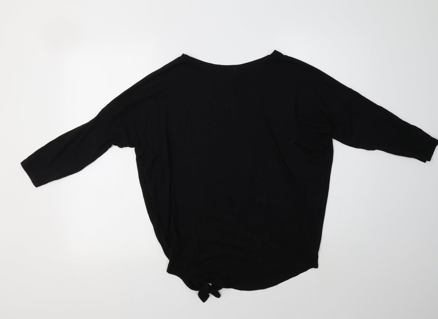 New Look Womens Black  Viscose Basic Polo Size 8 Crew Neck