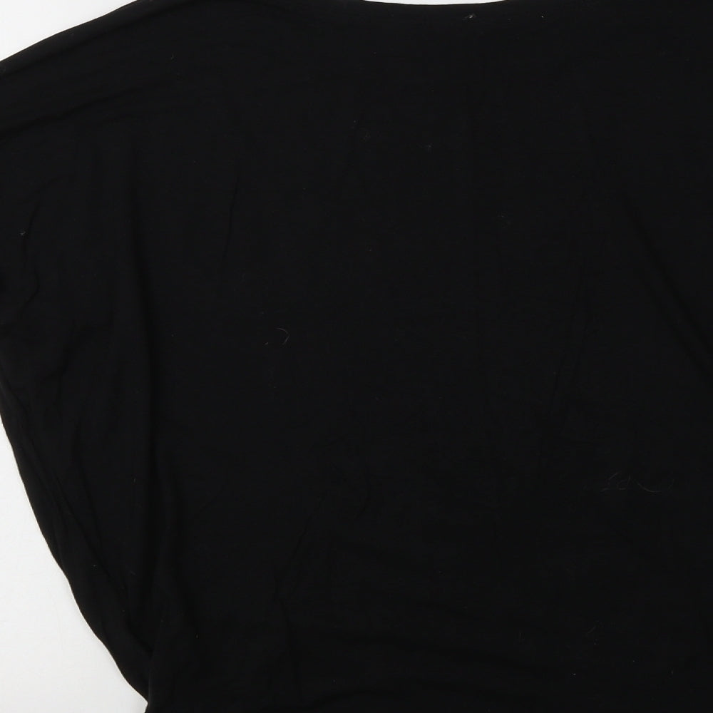 New Look Womens Black  Viscose Basic Polo Size 8 Crew Neck