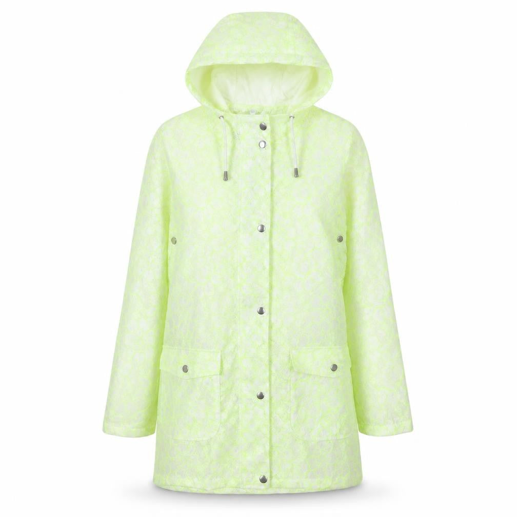 Primark Womens Green Floral  Rain Coat Coat Size 6