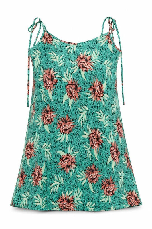 New Look Womens Green Floral Polyester A-Line  Size 8  V-Neck