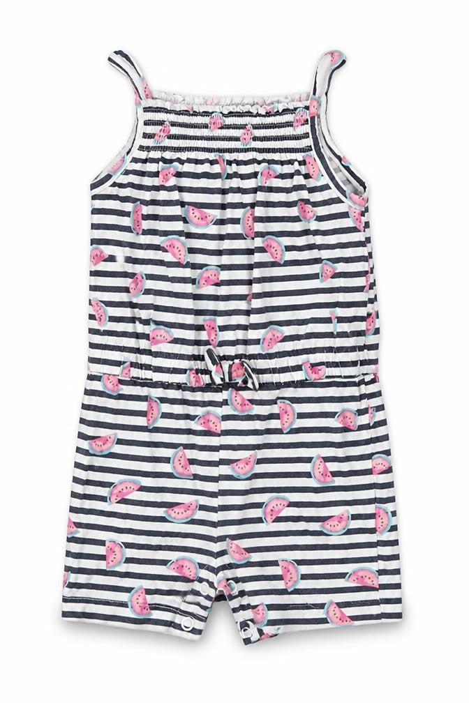 Primark Baby White Striped Cotton Coverall One-Piece Size 9-12 Months