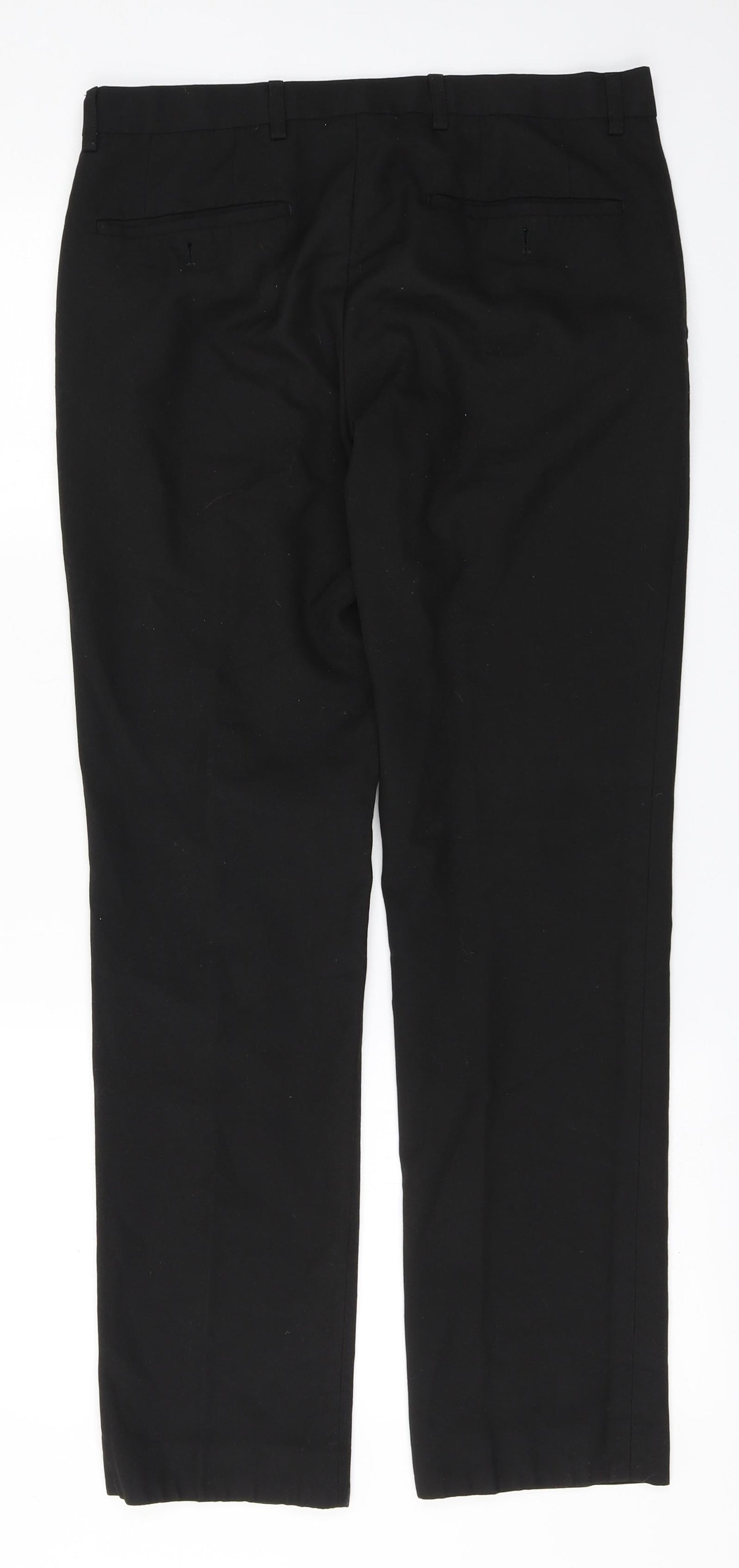 NEXT Mens Black  Polyester Trousers  Size 30 in L30 in Regular