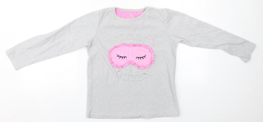 Primark Girls Grey   Top Pyjama Top Size 10-11 Years   - Sleep Queen