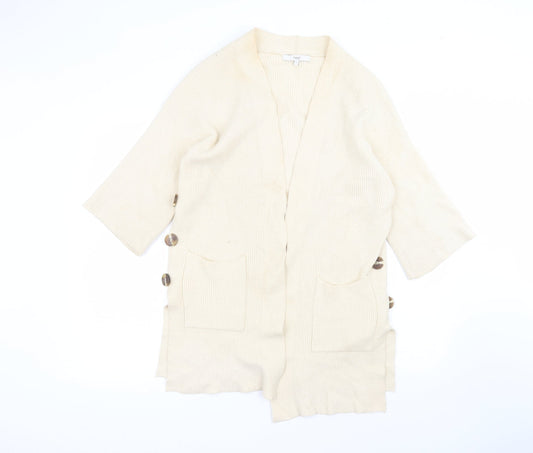 NEXT Womens Beige V-Neck  Viscose Cardigan Jumper Size S