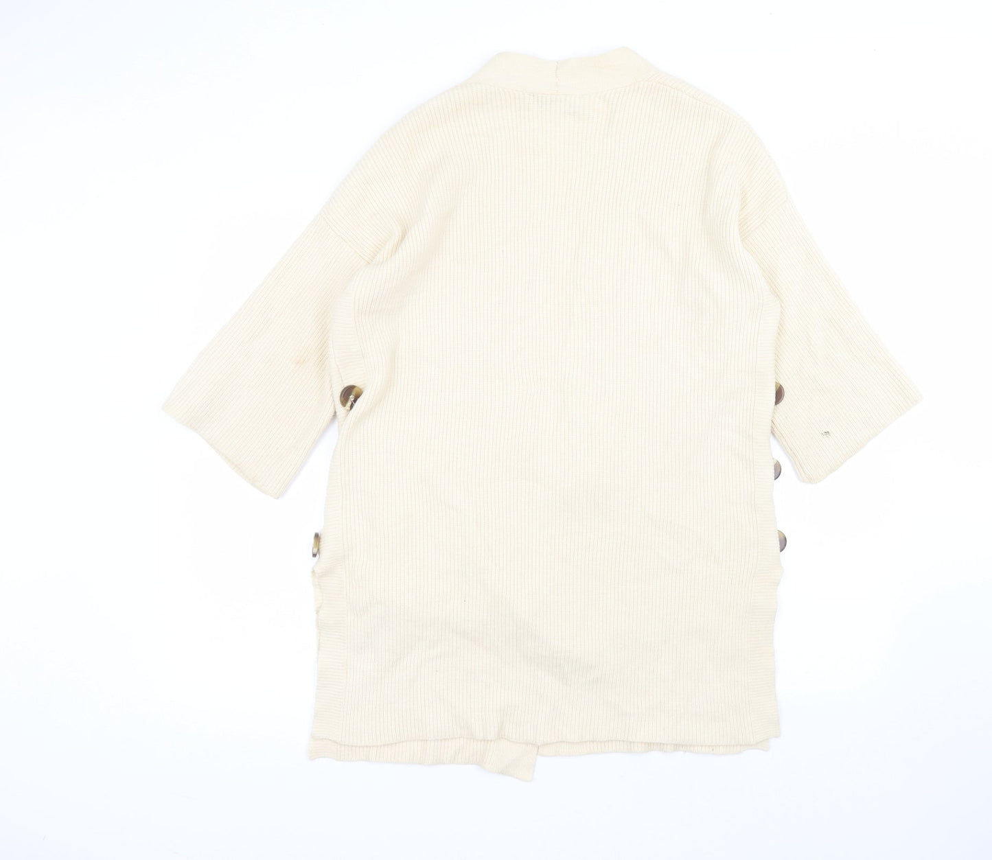 NEXT Womens Beige V-Neck  Viscose Cardigan Jumper Size S