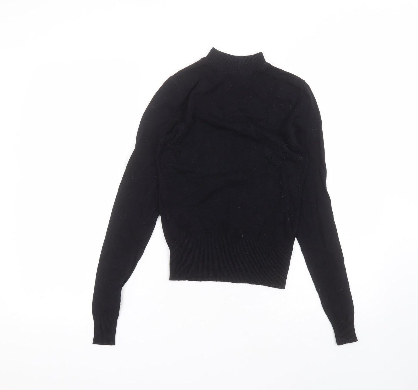 New Look Womens Black  Viscose Basic T-Shirt Size 8 Round Neck