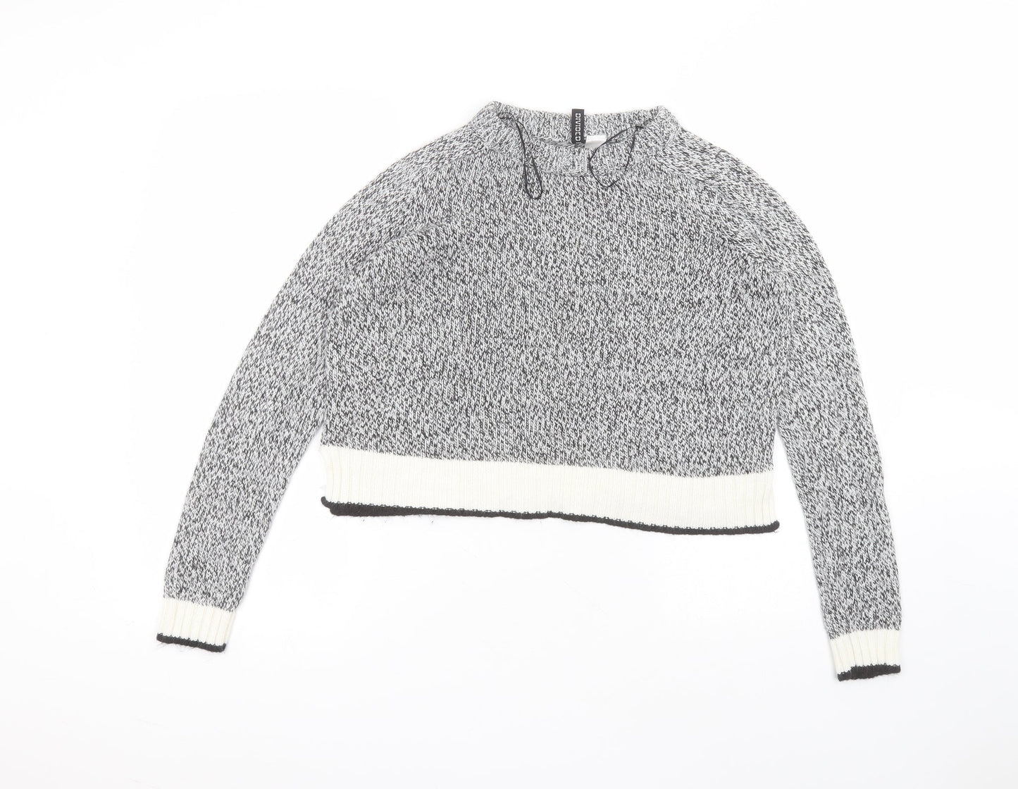 H&M Womens Grey Round Neck  Acrylic Pullover Jumper Size S