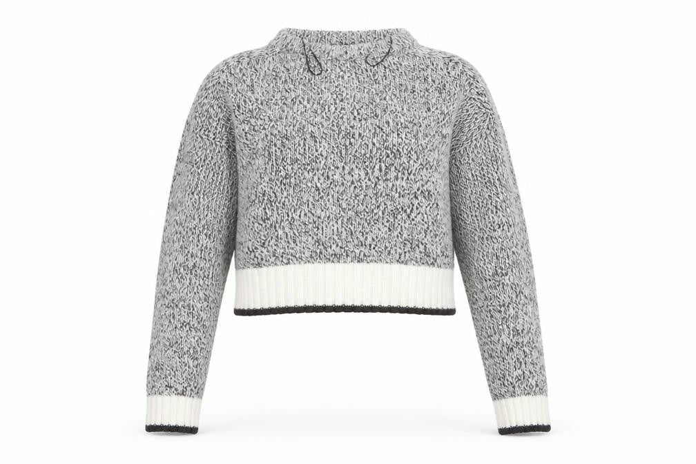 H&M Womens Grey Round Neck  Acrylic Pullover Jumper Size S