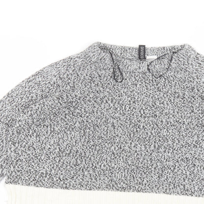 H&M Womens Grey Round Neck  Acrylic Pullover Jumper Size S