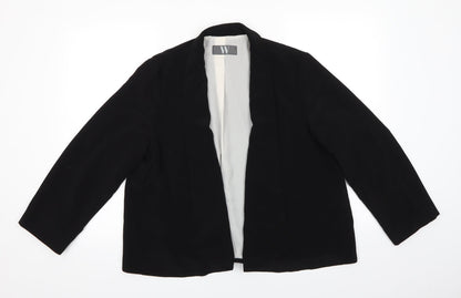 W by BHS Womens Black   Jacket  Size 16   - Subtle waterfall effect