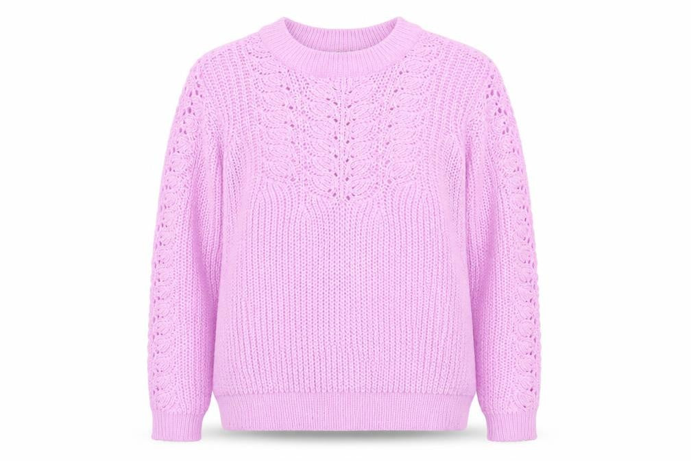 Dorothy Perkins Womens Pink Round Neck  Polyester Pullover Jumper Size 10   - Open Knit Sections Soft Texture