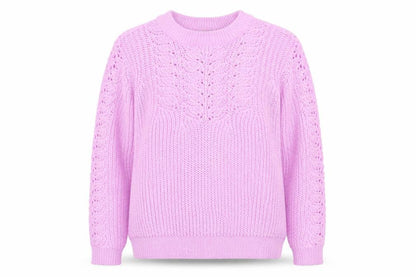 Dorothy Perkins Womens Pink Round Neck  Polyester Pullover Jumper Size 10   - Open Knit Sections Soft Texture