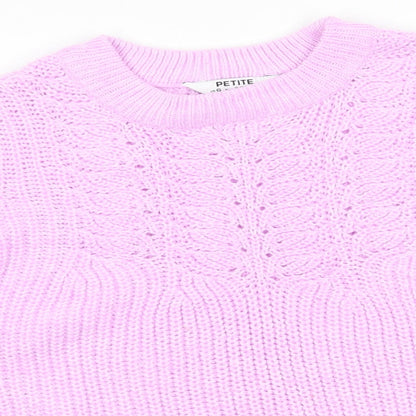 Dorothy Perkins Womens Pink Round Neck  Polyester Pullover Jumper Size 10   - Open Knit Sections Soft Texture