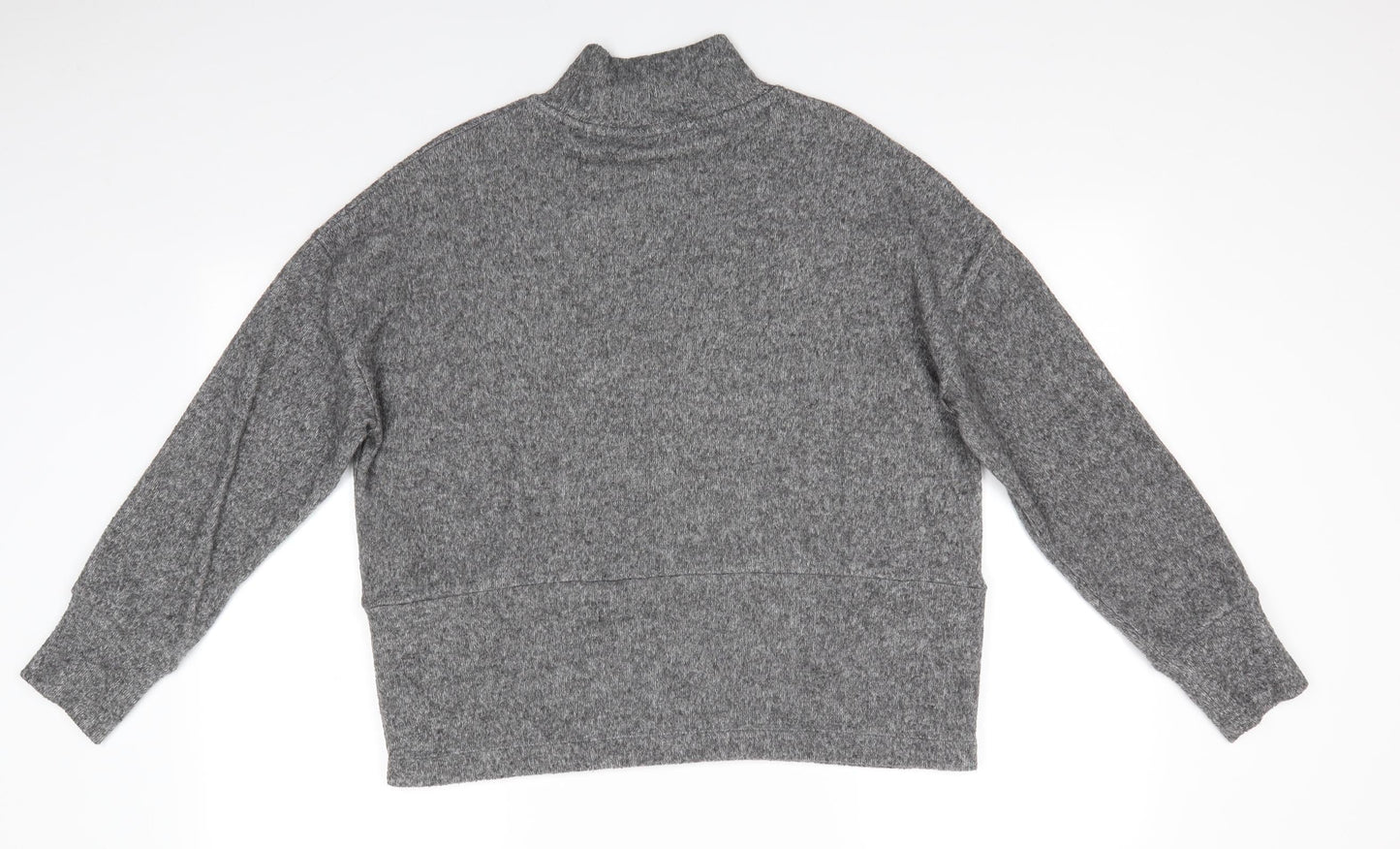 Florence and Fred Womens Grey High Neck  Polyester Pullover Jumper Size 10   - Fluffy texture Large buttons to side hems