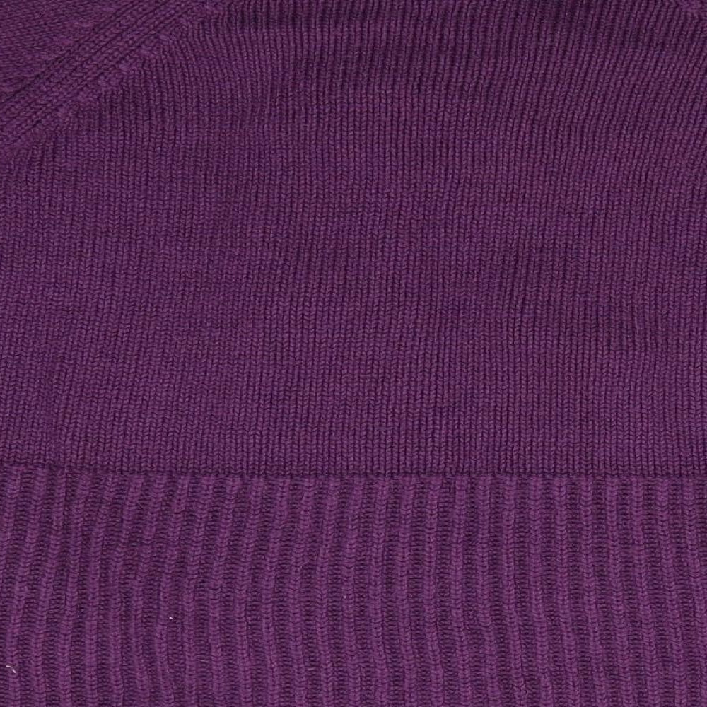 CMD Womenswear Womens Purple Collared  Acrylic Cardigan Jumper Size S   - Large Collar