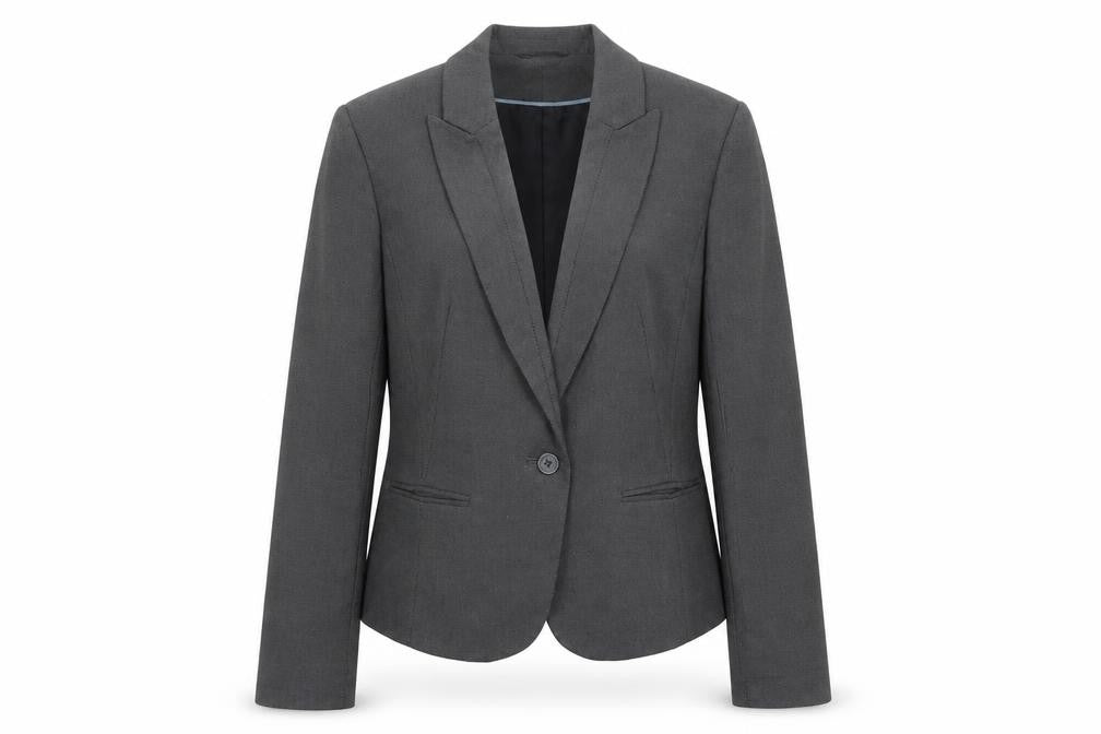 Tu Womens Grey Polka Dot Polyester Jacket Suit Jacket Size 12
