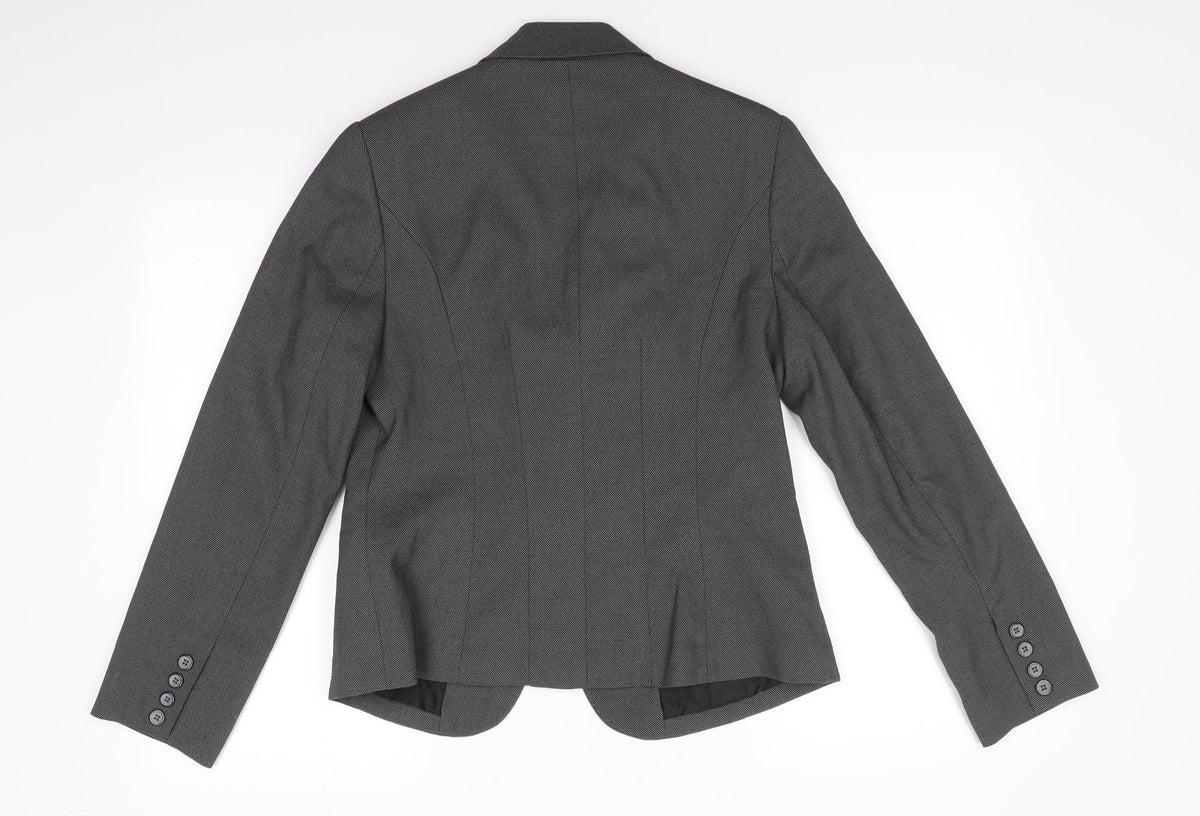 Tu Womens Grey Polka Dot Polyester Jacket Suit Jacket Size 12