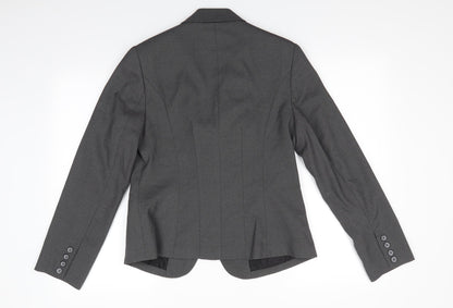 Tu Womens Grey Polka Dot Polyester Jacket Suit Jacket Size 12