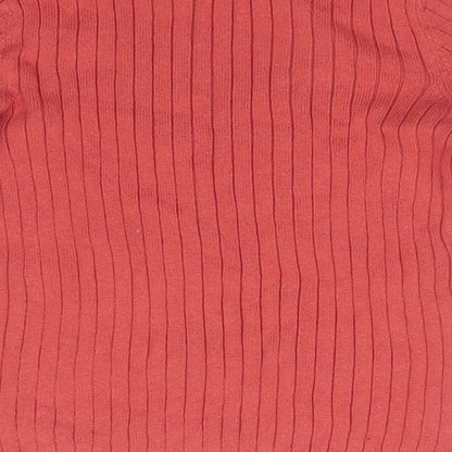 Preloved George Girls Orange Roll Neck  Cotton Pullover Jumper Size 7-8 Years   - Rust Coloured - Label