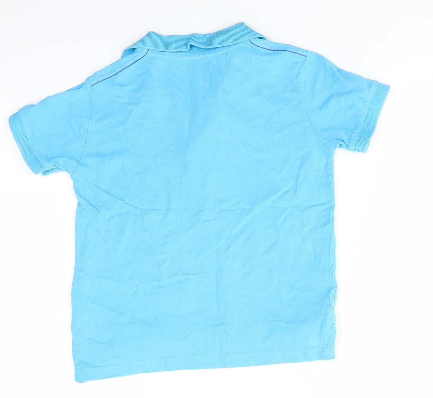 NEXT Boys Blue  Cotton Basic T-Shirt Size 3-4 Years Collared  - Azure Blue