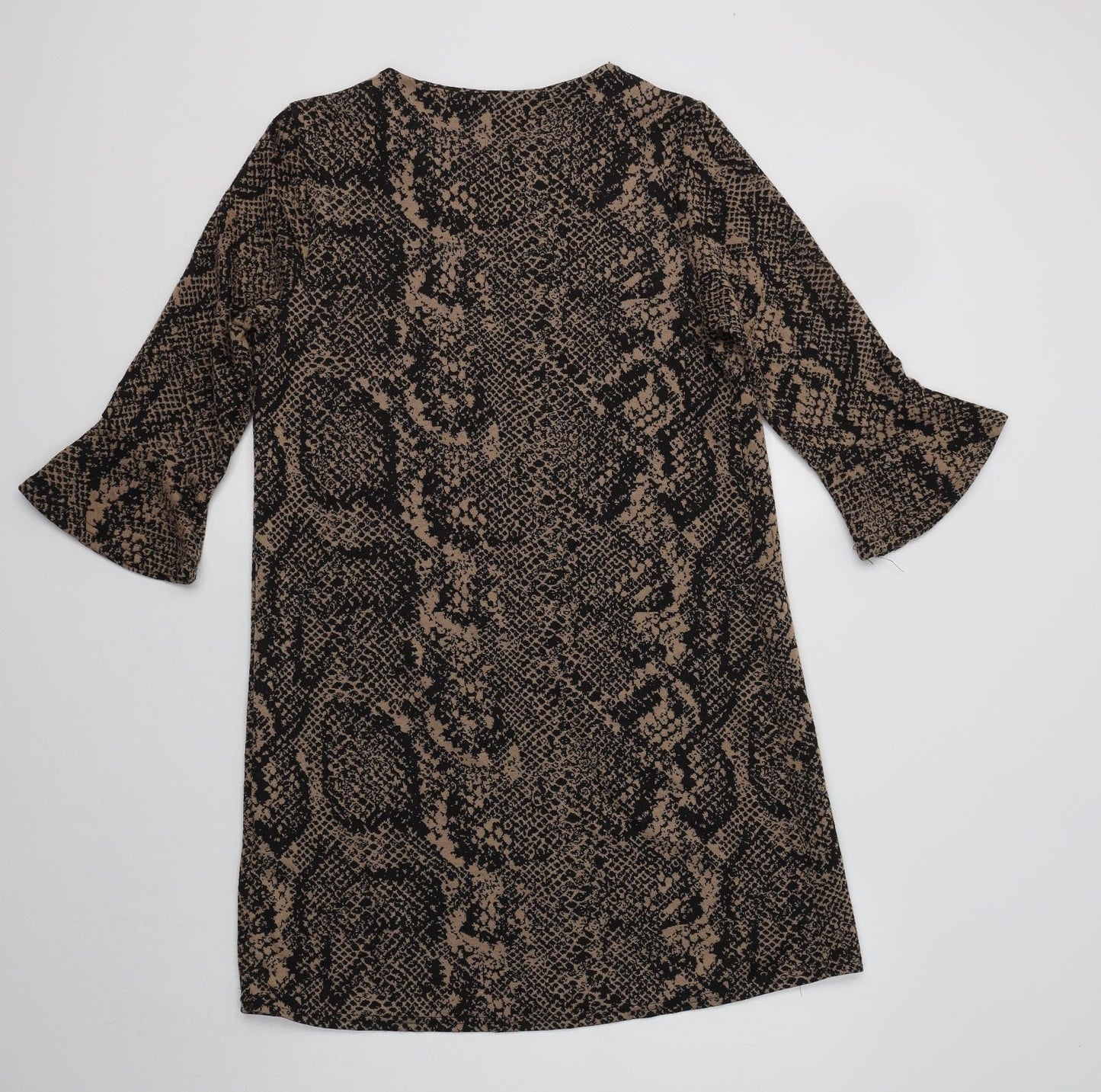 Primark Womens Red Animal Print Polyester Shift  Size 12  Crew Neck