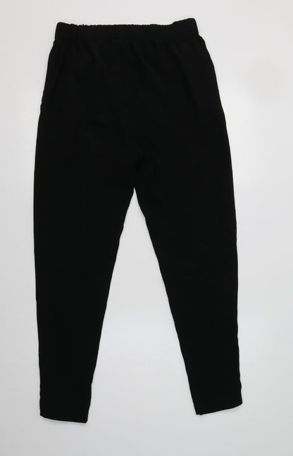 H&M Womens Black  Polyester Trousers  Size 10 L28 in Regular