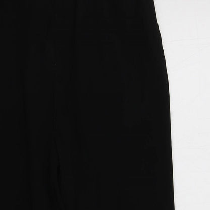 H&M Womens Black  Polyester Trousers  Size 10 L28 in Regular