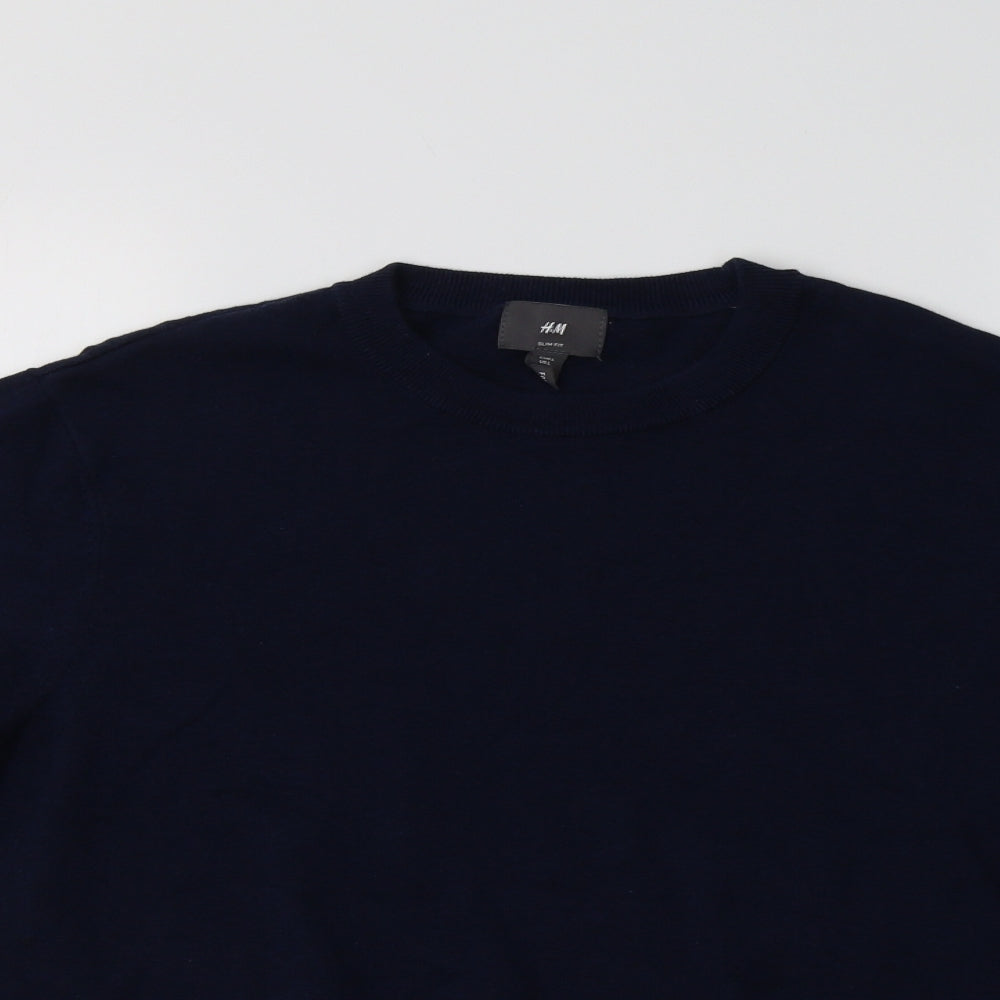 NEXT Mens Blue Crew Neck  Cotton Pullover Jumper Size L