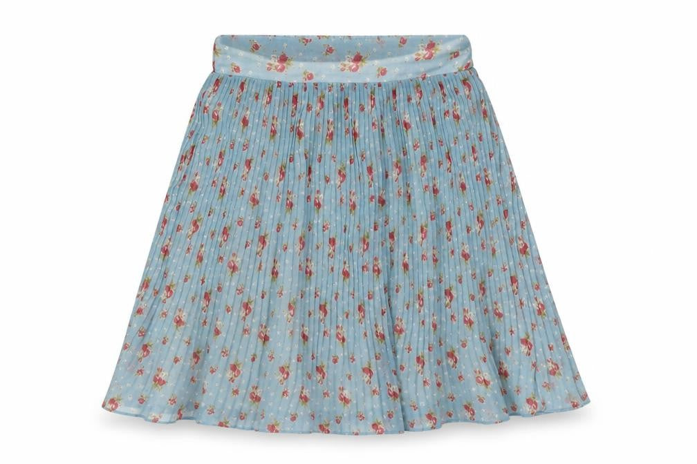 Eucalyptus Womens Blue Floral Polyester A-Line Skirt Size S