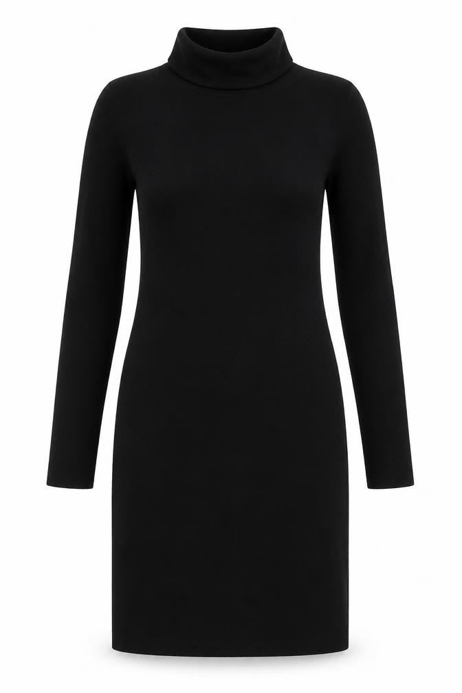 Preworn Womens Black  Polyester Bodycon  Size S  Roll Neck