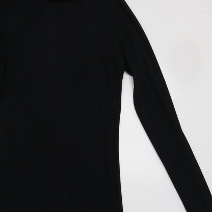 Womens Black  Polyester Bodycon  Size S  Roll Neck