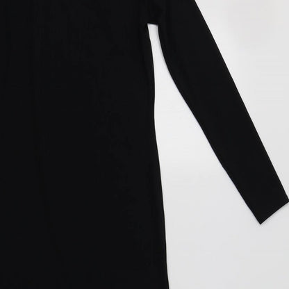 Womens Black  Polyester Bodycon  Size S  Roll Neck