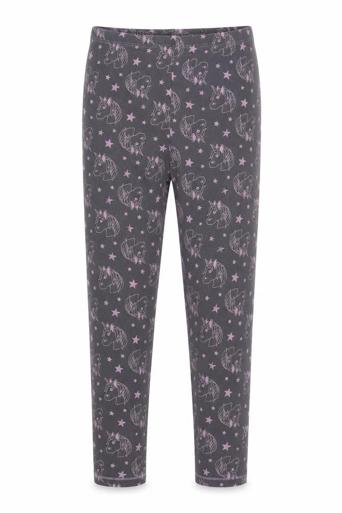 George Girls Grey Geometric Cotton Jegging Trousers Size 11-12 Years  Regular  - Unicorn Print