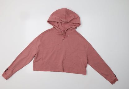 H&M Womens Pink  Cotton Pullover Hoodie Size L
