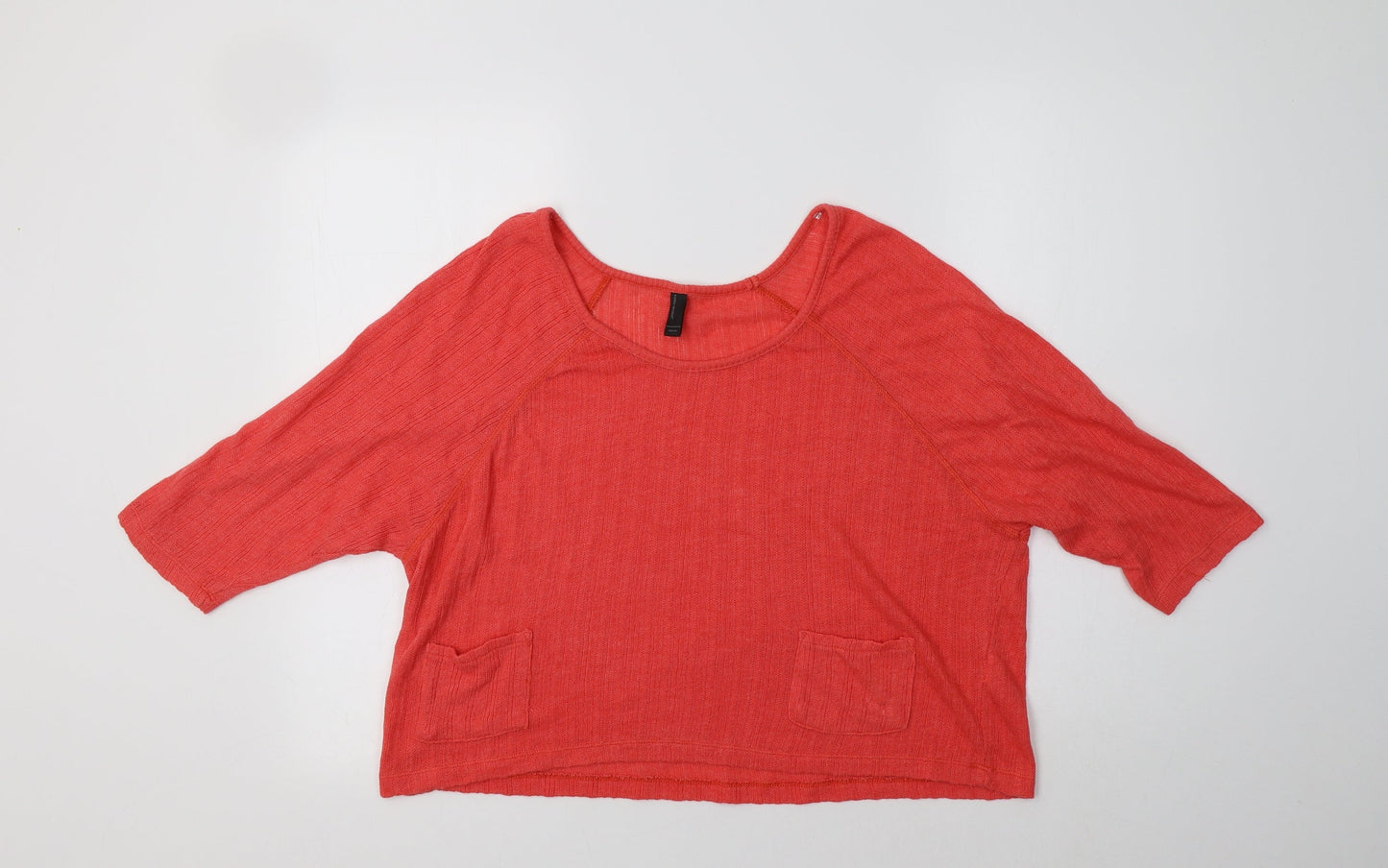 VERO MODA Womens Red   Basic Blouse Size M Scoop Neck