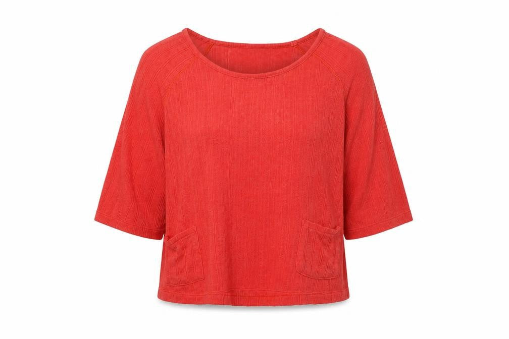 VERO MODA Womens Red   Basic Blouse Size M Scoop Neck