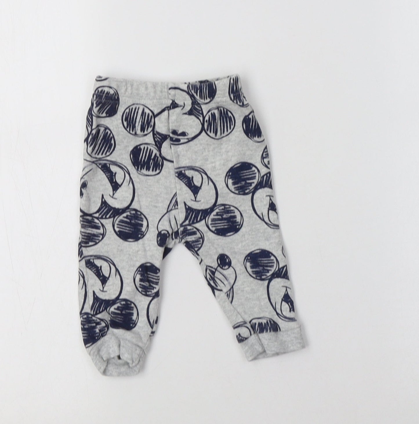 George Baby Grey Geometric Cotton Jogger Leggings Size 3-6 Months   - Mickey Mouse