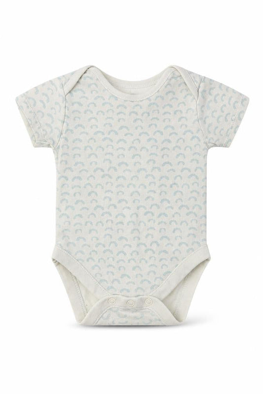 Geworge Baby White Geometric Cotton Romper One-Piece Size 6-9 Months
