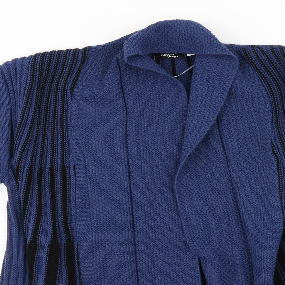 Glimpse Design Womens Blue   Overcoat Coatigan Size S