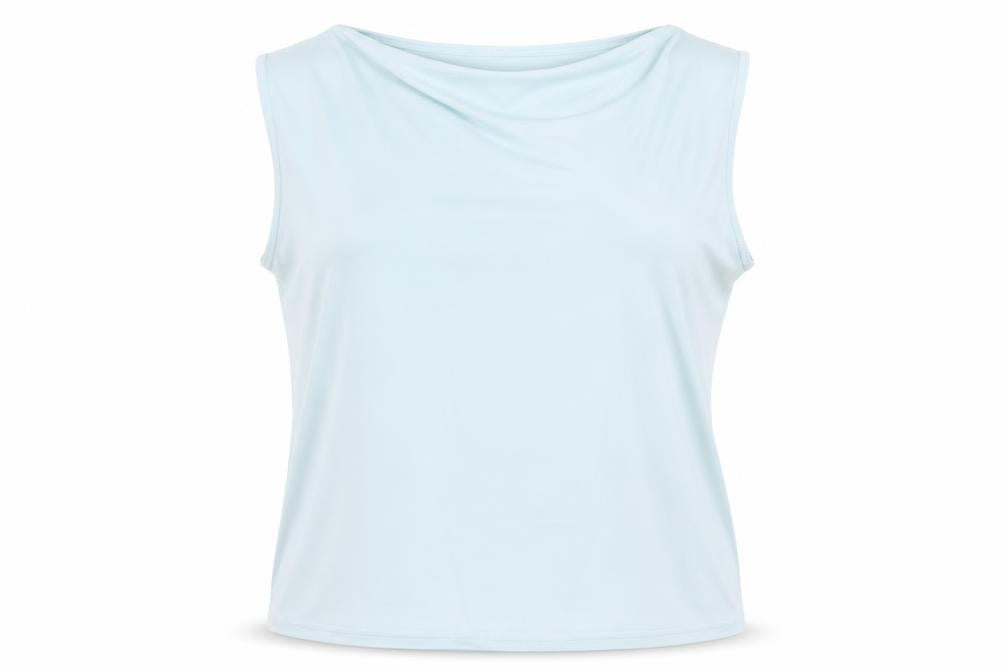 Bonmarché Womens Blue Polyester Basic T-Shirt Size XL Round Neck