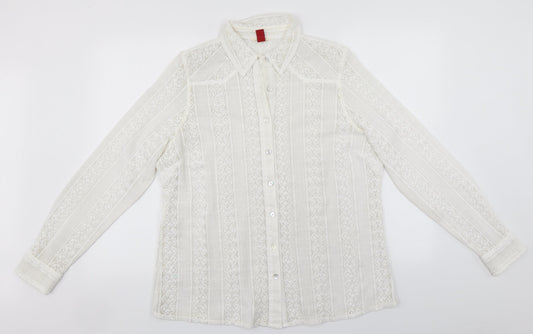 Matalan Womens White Round Neck  Polyester Cardigan Jumper Size 20