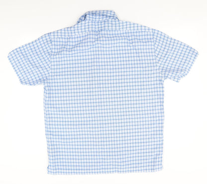 Preloved Thomas Brown Mens Blue Plaid Modal  Button-Up Size L Collared - Back